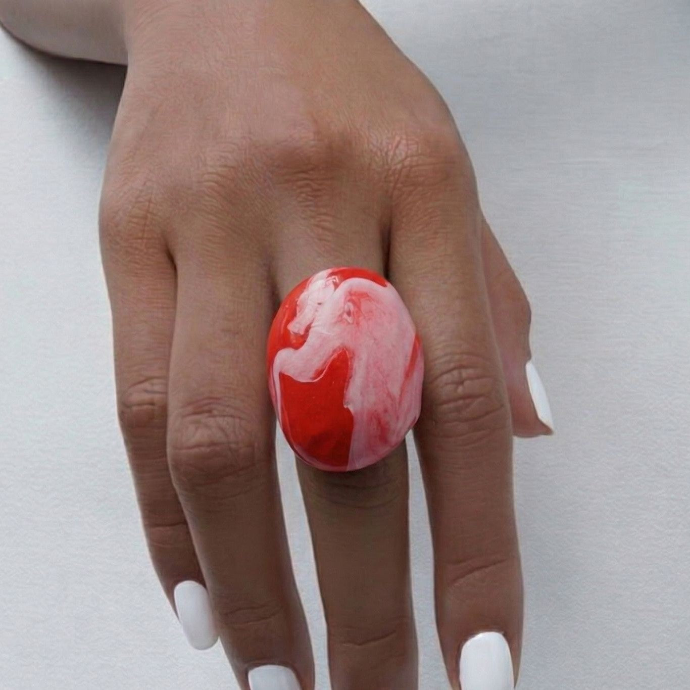 Red Veil Chunky Ring