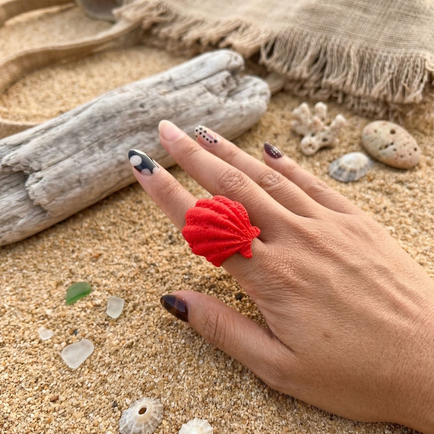 Coral Shell Ring