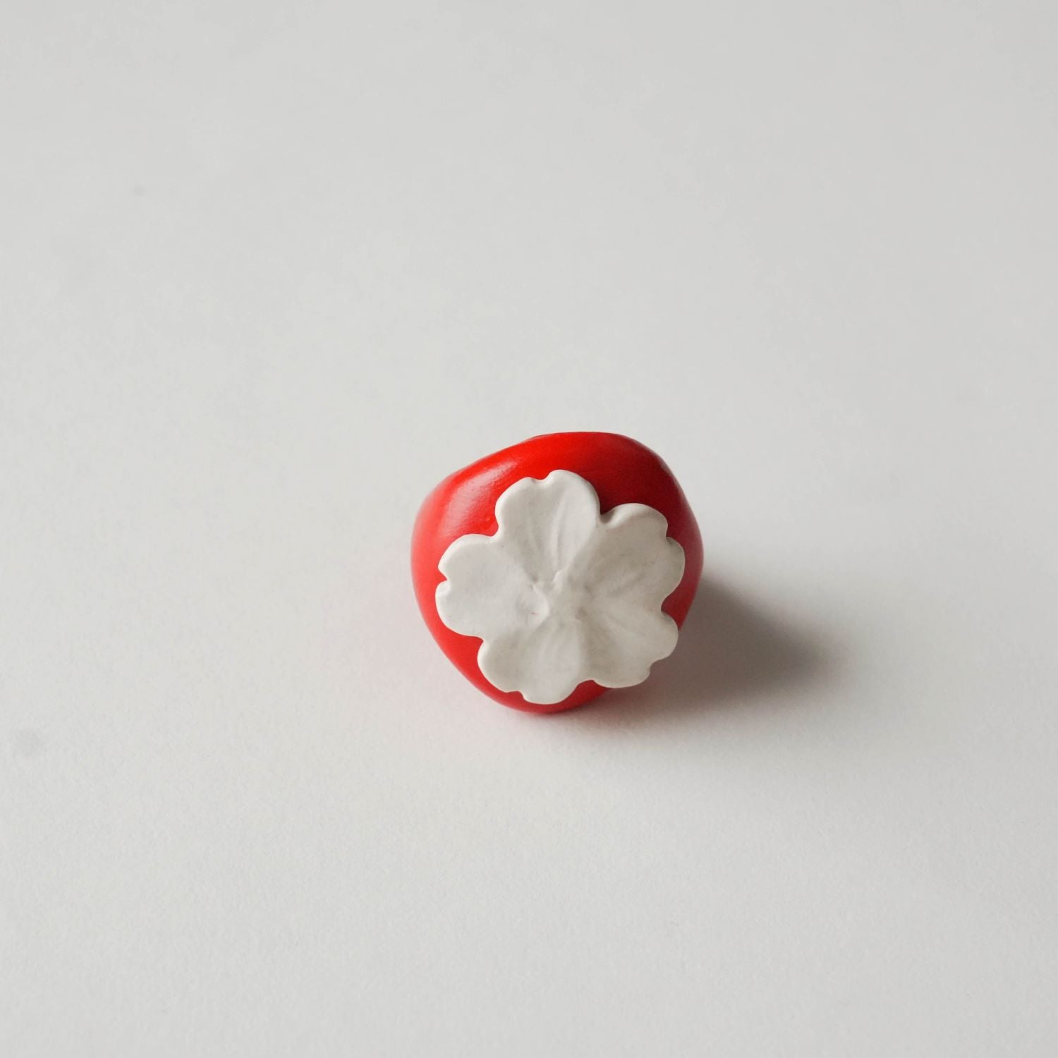 Scarlet Flower Chunky Ring