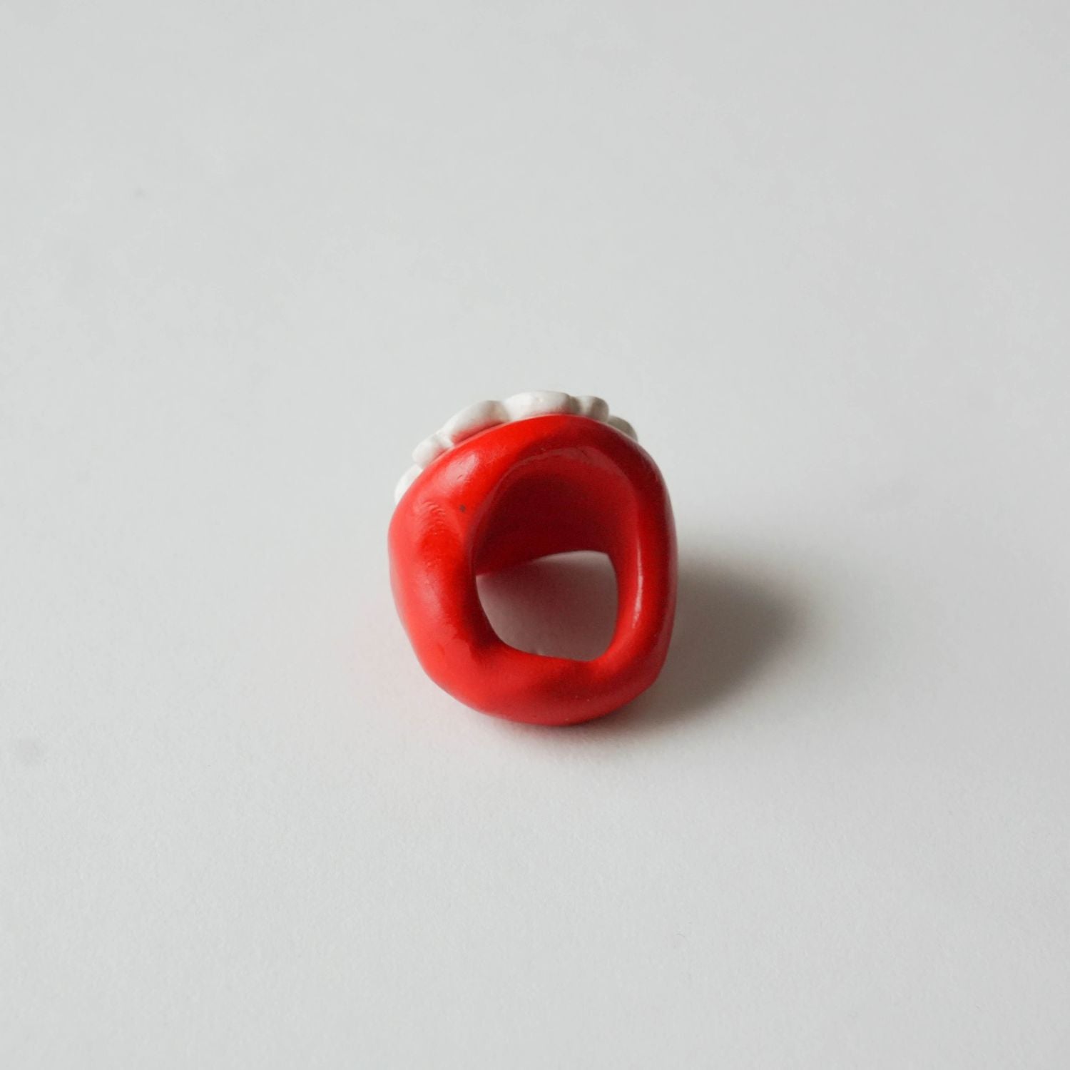 Scarlet Flower Chunky Ring